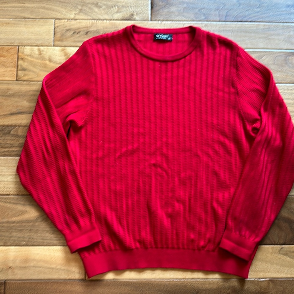 Vtg St Croix red 3D sweater. Lightweight.